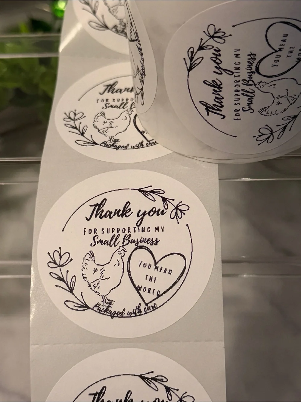 Chicken Thank You Stickers 2” Circle | 200 Small Business Labels Country Theme